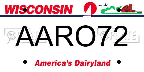 AARO72 Wisconsin License Plate