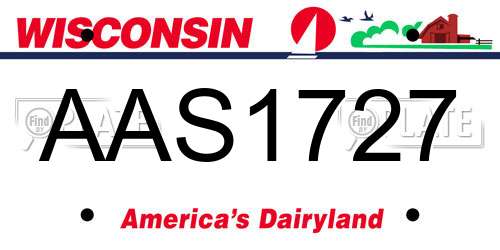 AAS1727 Wisconsin License Plate