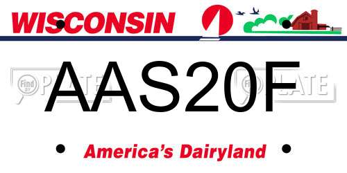 AAS20F Wisconsin License Plate