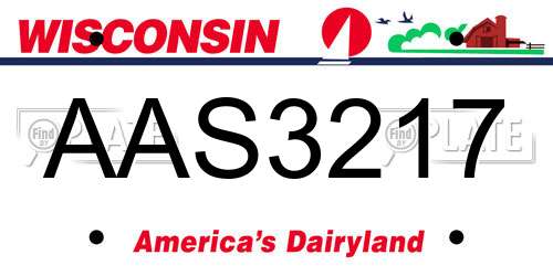AAS3217 Wisconsin License Plate