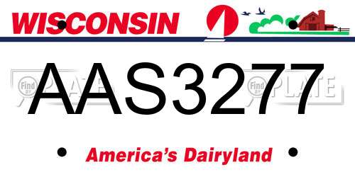 AAS3277 Wisconsin License Plate