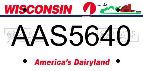 AAS5640 Wisconsin License Plate