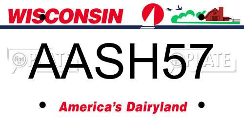 AASH57 Wisconsin License Plate