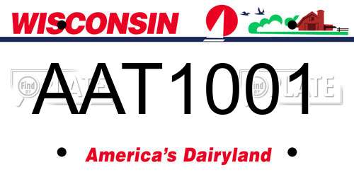 AAT1001 Wisconsin License Plate