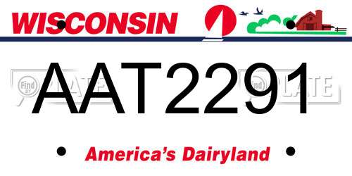 AAT2291 Wisconsin License Plate