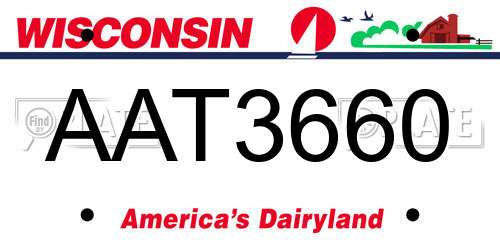 AAT3660 Wisconsin License Plate