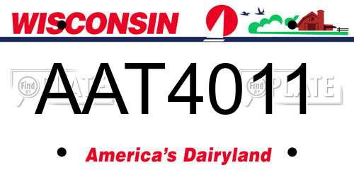 AAT4011 Wisconsin License Plate