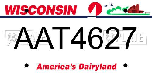 AAT4627 Wisconsin License Plate