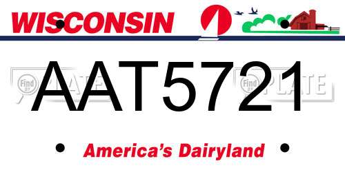 AAT5721 Wisconsin License Plate