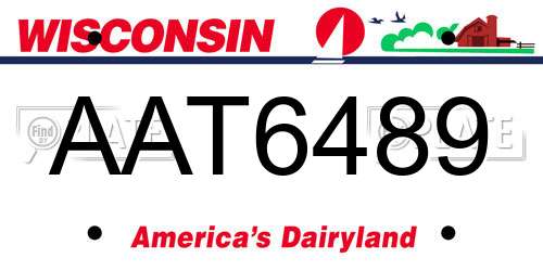 AAT6489 Wisconsin License Plate