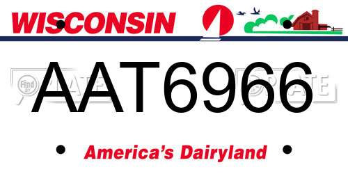 AAT6966 Wisconsin License Plate
