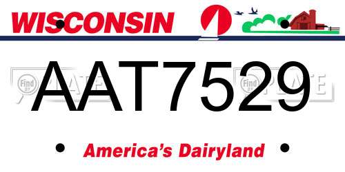 AAT7529 Wisconsin License Plate