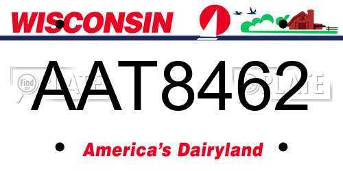 AAT8462 Wisconsin License Plate