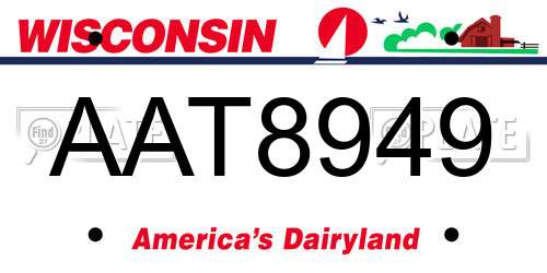 AAT8949 Wisconsin License Plate