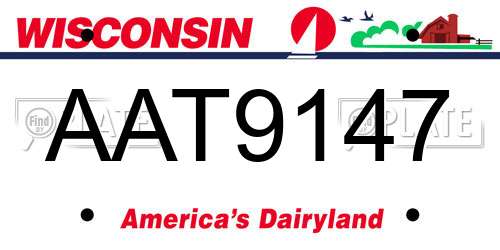AAT9147 Wisconsin License Plate