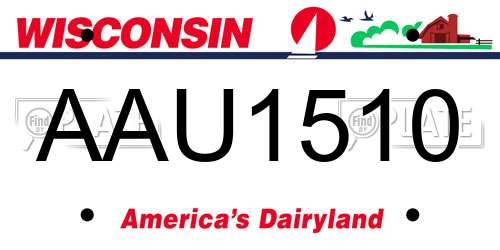 AAU1510 Wisconsin License Plate