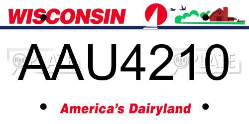 AAU4210 Wisconsin License Plate