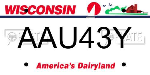 AAU43Y Wisconsin License Plate