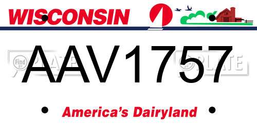 AAV1757 Wisconsin License Plate