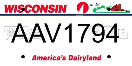 AAV1794 Wisconsin License Plate