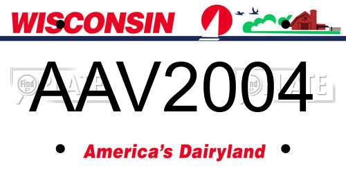 AAV2004 Wisconsin License Plate