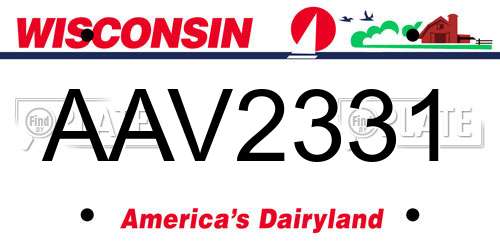 AAV2331 Wisconsin License Plate