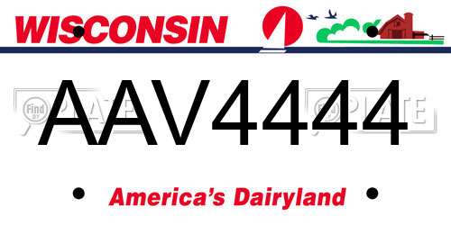 AAV4444 Wisconsin License Plate