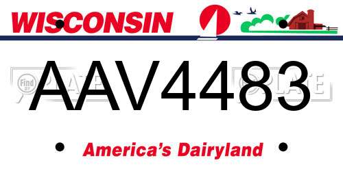 AAV4483 Wisconsin License Plate