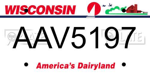 AAV5197 Wisconsin License Plate