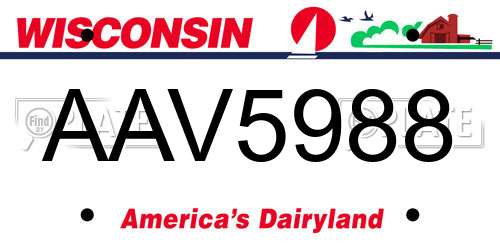 AAV5988 Wisconsin License Plate