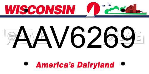 AAV6269 Wisconsin License Plate