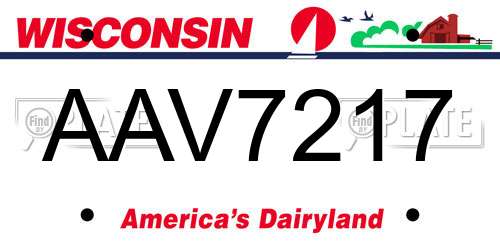 AAV7217 Wisconsin License Plate