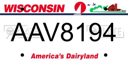 AAV8194 Wisconsin License Plate