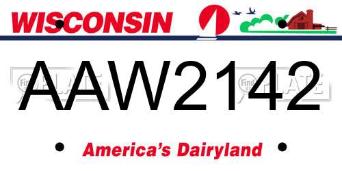 AAW2142 Wisconsin License Plate