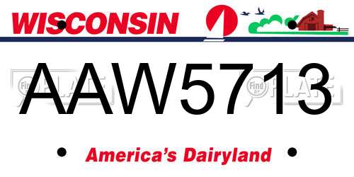 AAW5713 Wisconsin License Plate