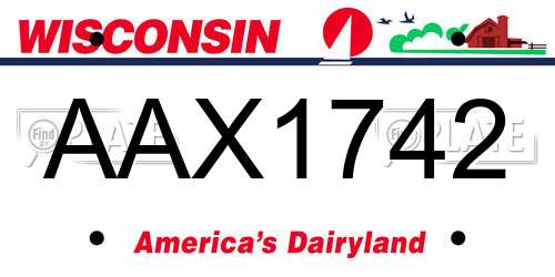 AAX1742 Wisconsin License Plate