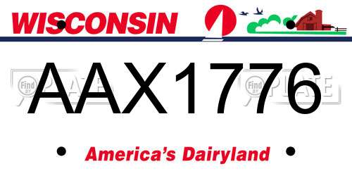 AAX1776 Wisconsin License Plate