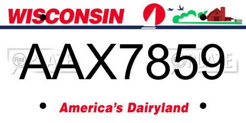 AAX7859 Wisconsin License Plate