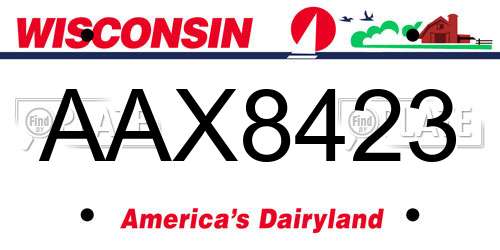 AAX8423 Wisconsin License Plate