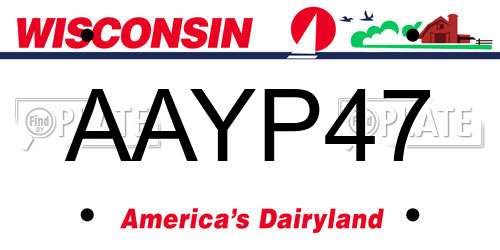 AAYP47 Wisconsin License Plate