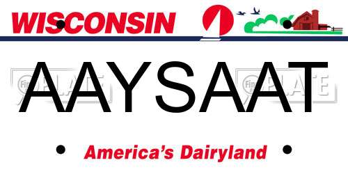 AAYSAAT Wisconsin License Plate