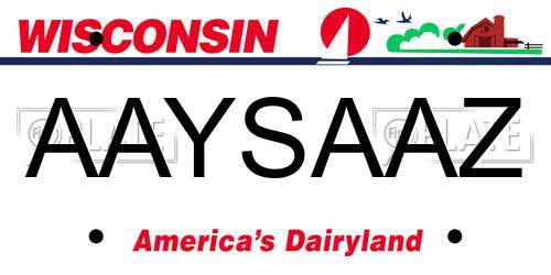 AAYSAAZ Wisconsin License Plate
