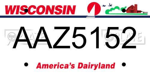 AAZ5152 Wisconsin License Plate