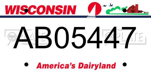 AB05447 Wisconsin License Plate