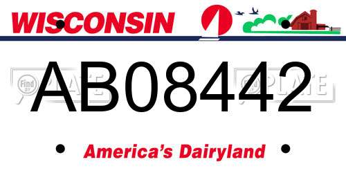 AB08442 Wisconsin License Plate