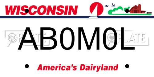 AB0M0L Wisconsin License Plate