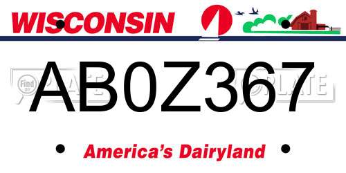 AB0Z367 Wisconsin License Plate