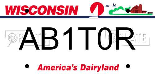 AB1T0R Wisconsin License Plate
