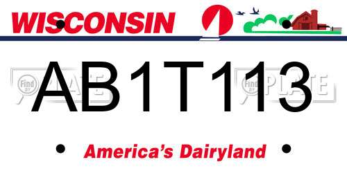 AB1T113 Wisconsin License Plate