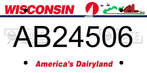 AB24506 Wisconsin License Plate